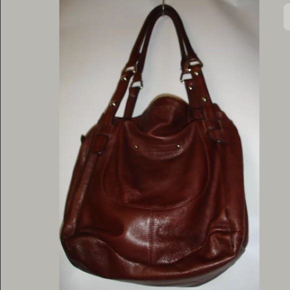 B Makowsky Tan Brown Large Leather Shoulder Bag - Picture 7 of 8